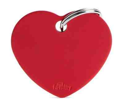MEDALLA ALUMINIO ( CORAZON GRANDE ROJO)